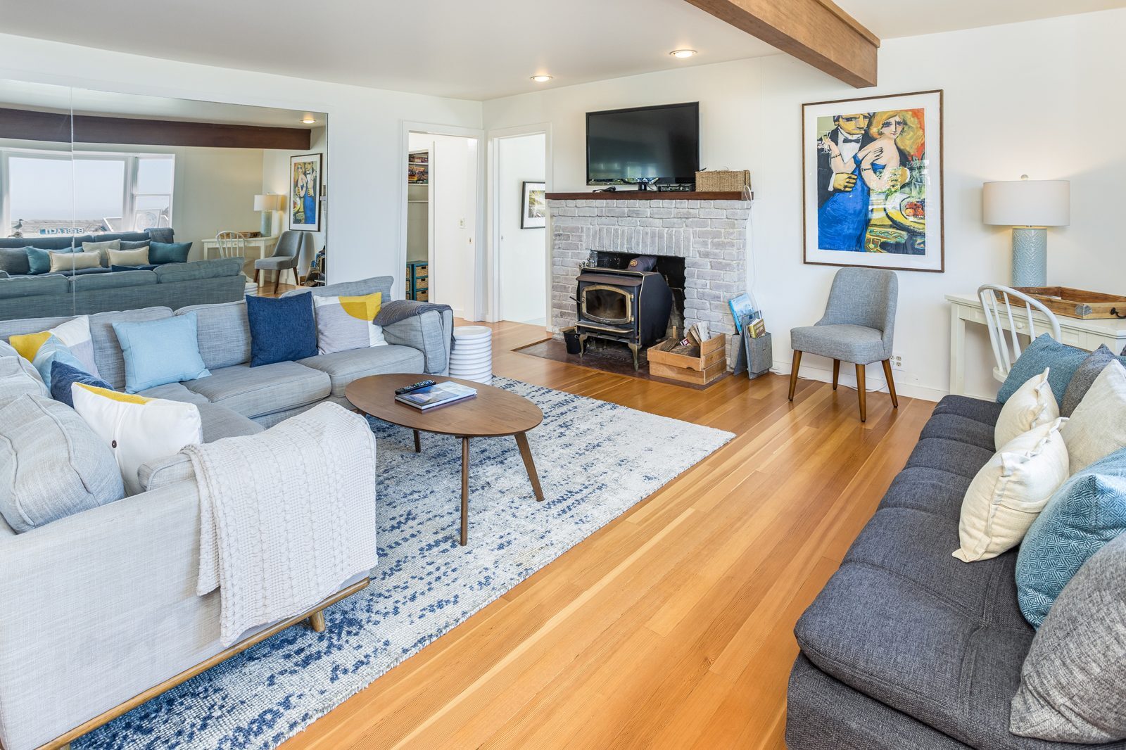 Living room seating and original art