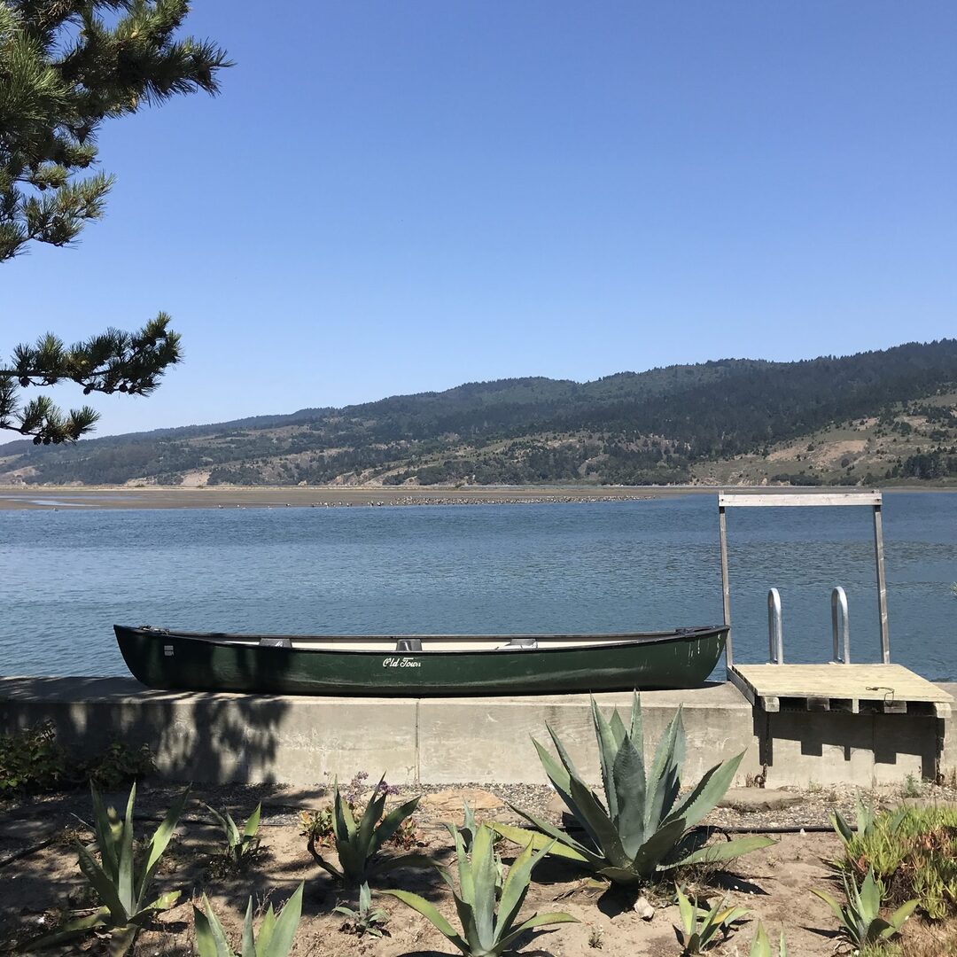 Canoe at the dock on Bolinas Lagoon