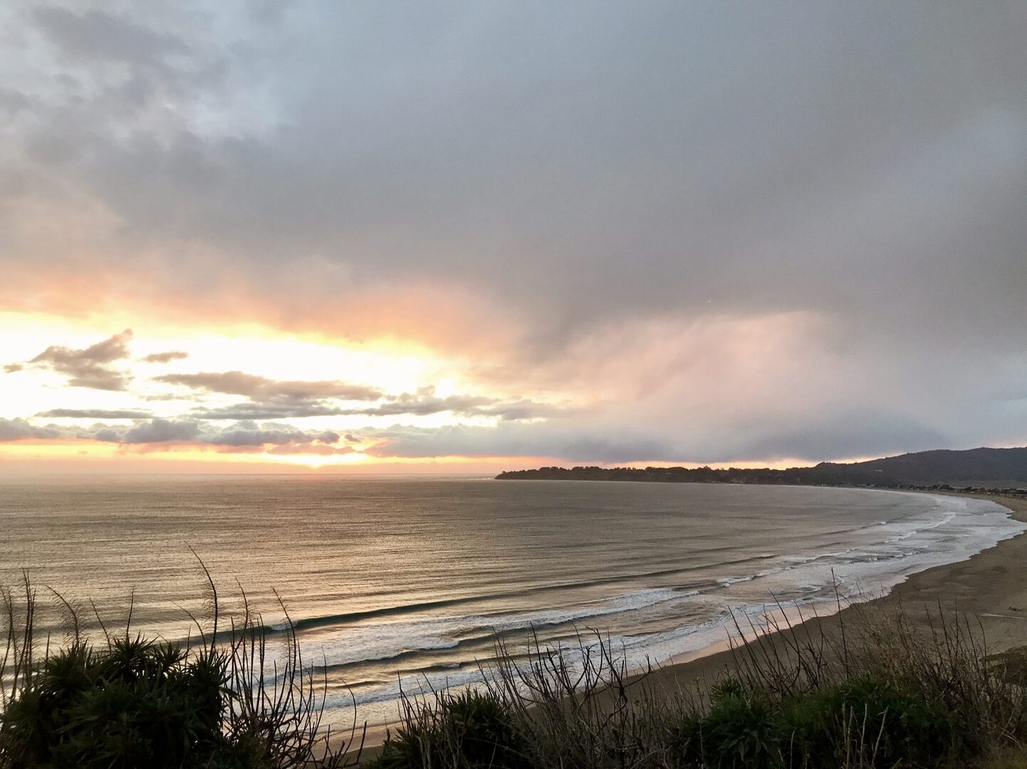 Sunset glowing over Bolinas Bay